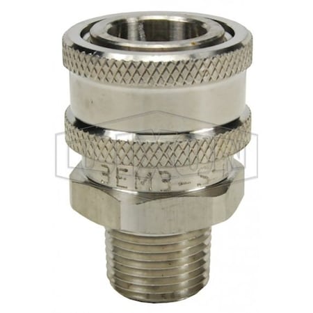 Dixon Straight Through Interchange Quick Connect Coupling, 1-11-1/2 Nominal, MNPT, 303 SS, Domestic 8EM8-S